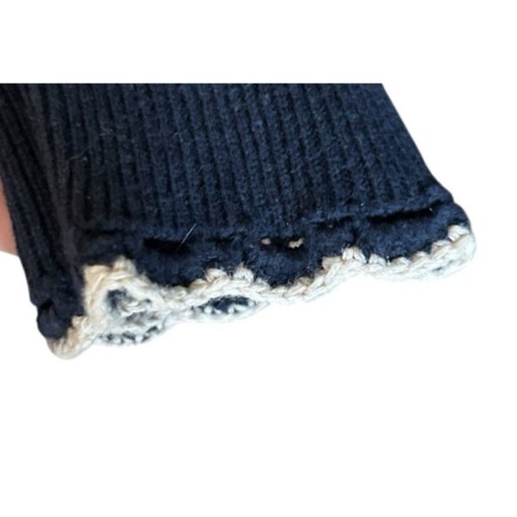 Ladies Cardigan Embroidered Collar Long Sleeve Cherries Navy Size Medium Topshop - Picture 11 of 12